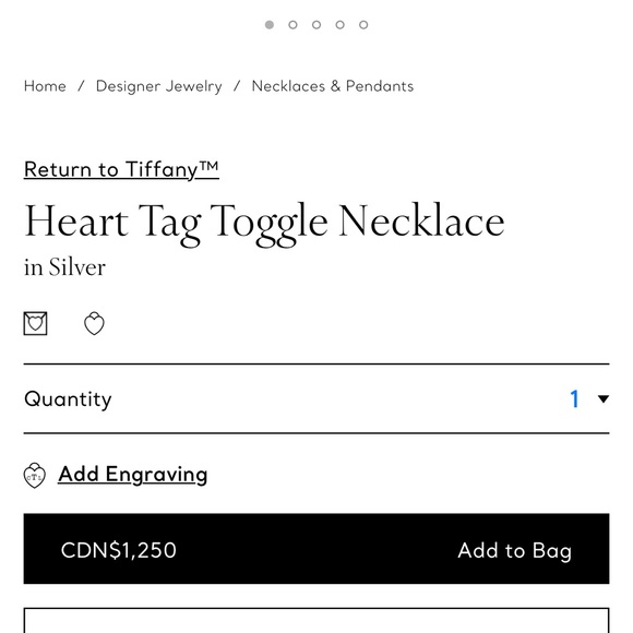 Selling a Tiffany & Co Necklace

Heart Tag Toggle Necklace

Pickup in Toronto - Picture 4 of 4